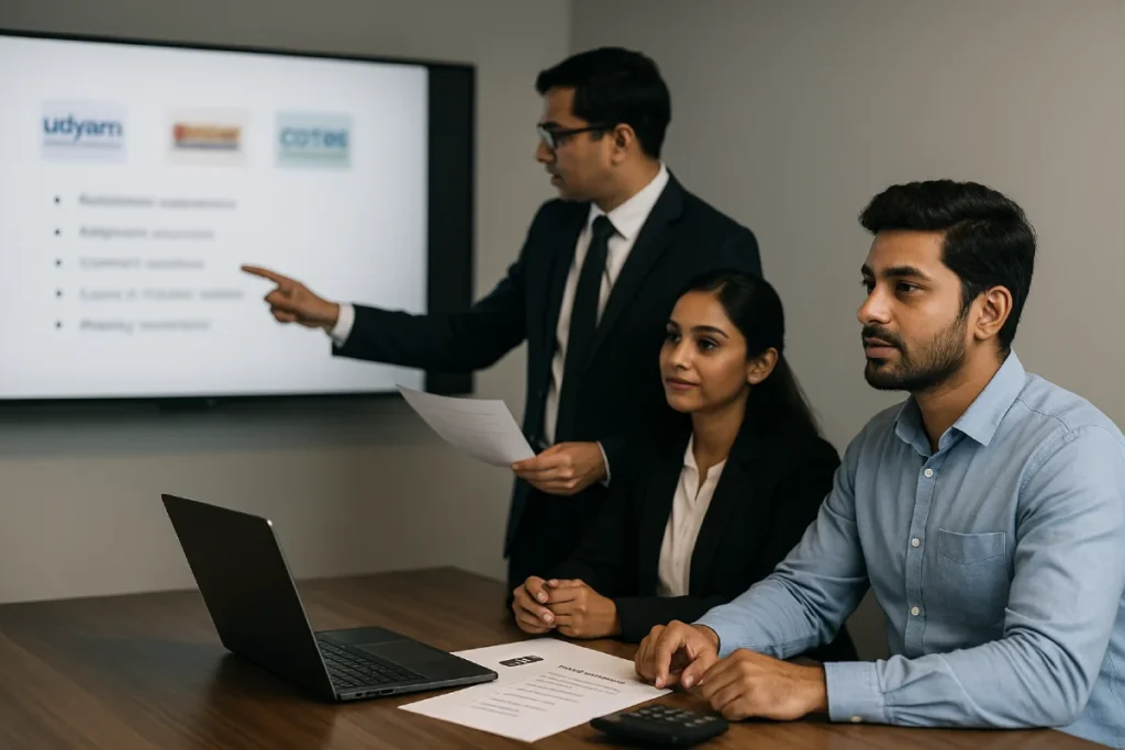 Legal team guiding founder on MSME Samadhaan and Udyam Registration