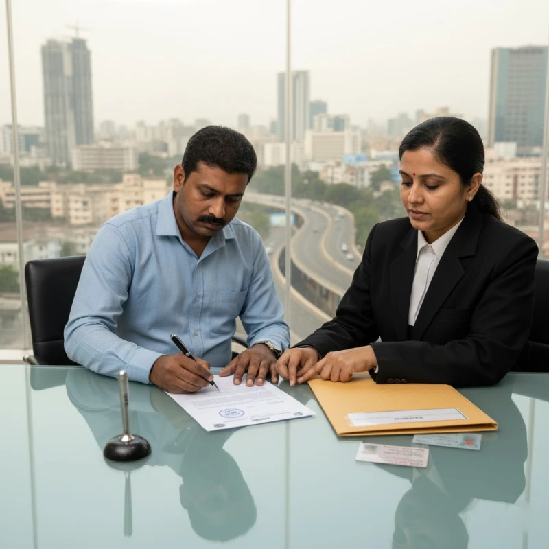 How to file in Hyderabad: client signing divorce petition with lawyer