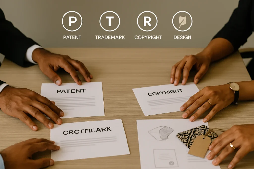 Why Intellectual Property Rights in India matter: founders and lawyer review patent diagram